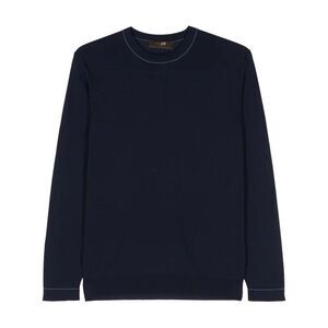 MOORER Men's Long-Sleeve Crew Neck Sweater Men BLUE Sweaters & Cardigans